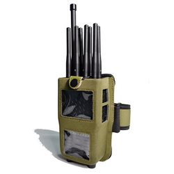Handheld Cell Phone Jammer with leather Case 8 Bands CellPhone 4G LTE Wimax WIFI GPS Signal Jammer