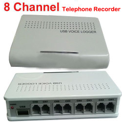 Black 8 ch remote monitor function voice activated USB telephone recorder,telephone monitor,USB telephone monitor