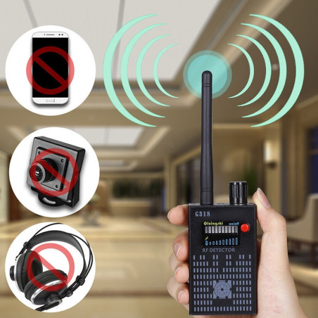 Hidden Camera GSM Audio Bug Finder GPS Signal Lens RF Tracker Anti Spy Detector