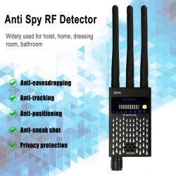 RF Detector, Wireless Anti Spy Detector to Find RF Radio Frequency GPS Tracker and Audio Bug, Spy WiFi Camera with 3 Antennas