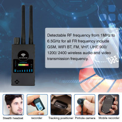 Anti Spy WiFi Camera Detector, Dual Antenna Wireless RF Signal Detector, Scan RF Radio,Cellphone, WiFi Signal and Alarm