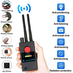 Spy Pinhole Camera Lens Finder, RF Signal Scanner Spy WiFi Camera, GSM Audio Bug, Cellphone Listening Device, GPS Tracker Finder