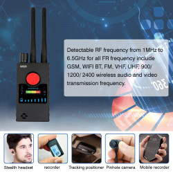 Spy Pinhole Camera Lens Finder, RF Signal Scanner Spy WiFi Camera, GSM Audio Bug, Cellphone Listening Device, GPS Tracker Finder