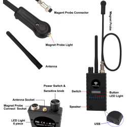 G328B GPS Tracker Detector RF Signal Detector to Find Spy WiFi Device and Magnet GPS Tracker Under Car Tracker