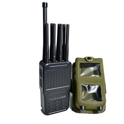 Handheld Cell Phone Jammer with leather Case 8 Bands CellPhone 4G LTE Wimax WIFI GPS Signal Jammer