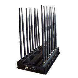 16 Bands Cell Phone Jammer block GSM 3G 4G VHF UHF WIFI GPS L1 L2 L5 LOJACK 433 325mhz all in one jammer,output power 38watt