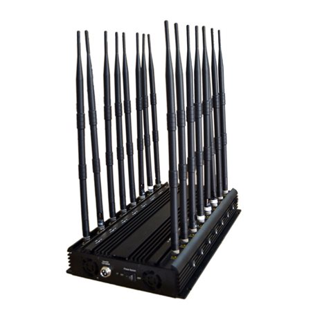 16 Bands Cell Phone Jammer block GSM 3G 4G VHF UHF WIFI GPS L1 L2 L5 LOJACK 433 325mhz all in one jammer,output power 38watt